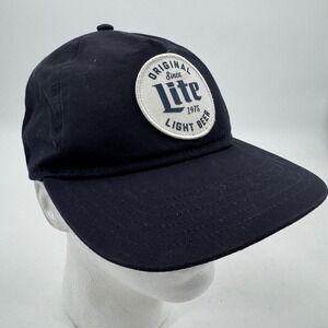 Miller Lite Baseball Cap Original‎ Since 1975 Light Beer Patch Navy